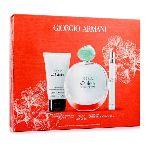 Set (Estuche) Perfume 100 ML + 10 ML + 50 ML Acqua Di Gioia EDP (M)