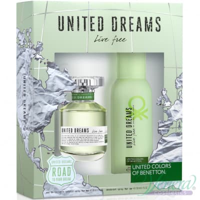 United Dreams Live Free + Deo 150m Benetton EDT 80 ML