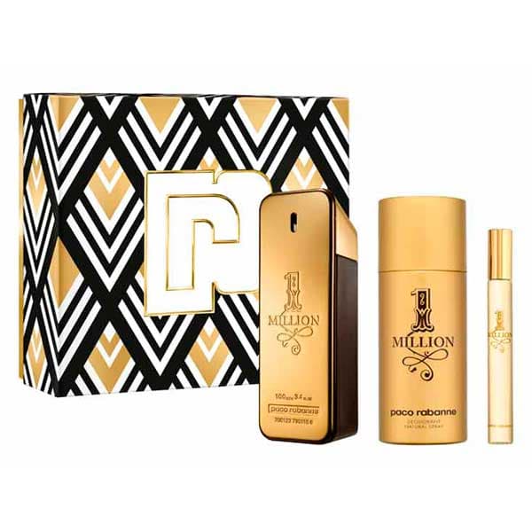 1 Million Paco Rabanne (Estuche) EDT 100 ML + Deo Spray 150 ML + Travel Spray 10 ML (H)