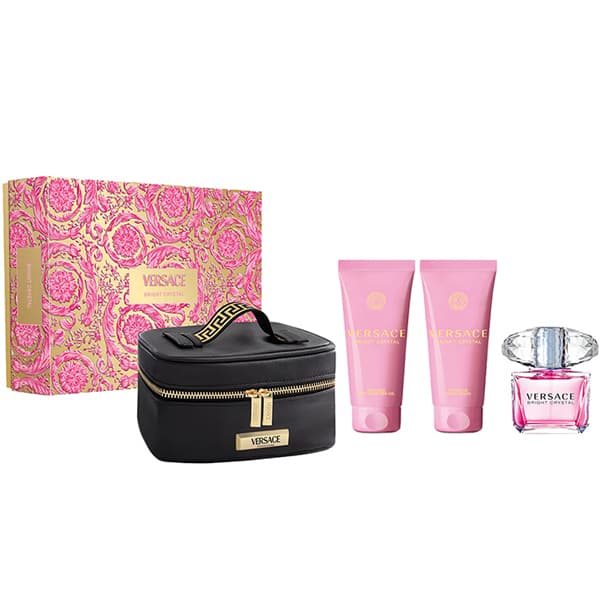 Bright Crystal Versace EDT 90 ML Spray + Lotion 100 ML + Gel 100 ML + Bolso (M)
