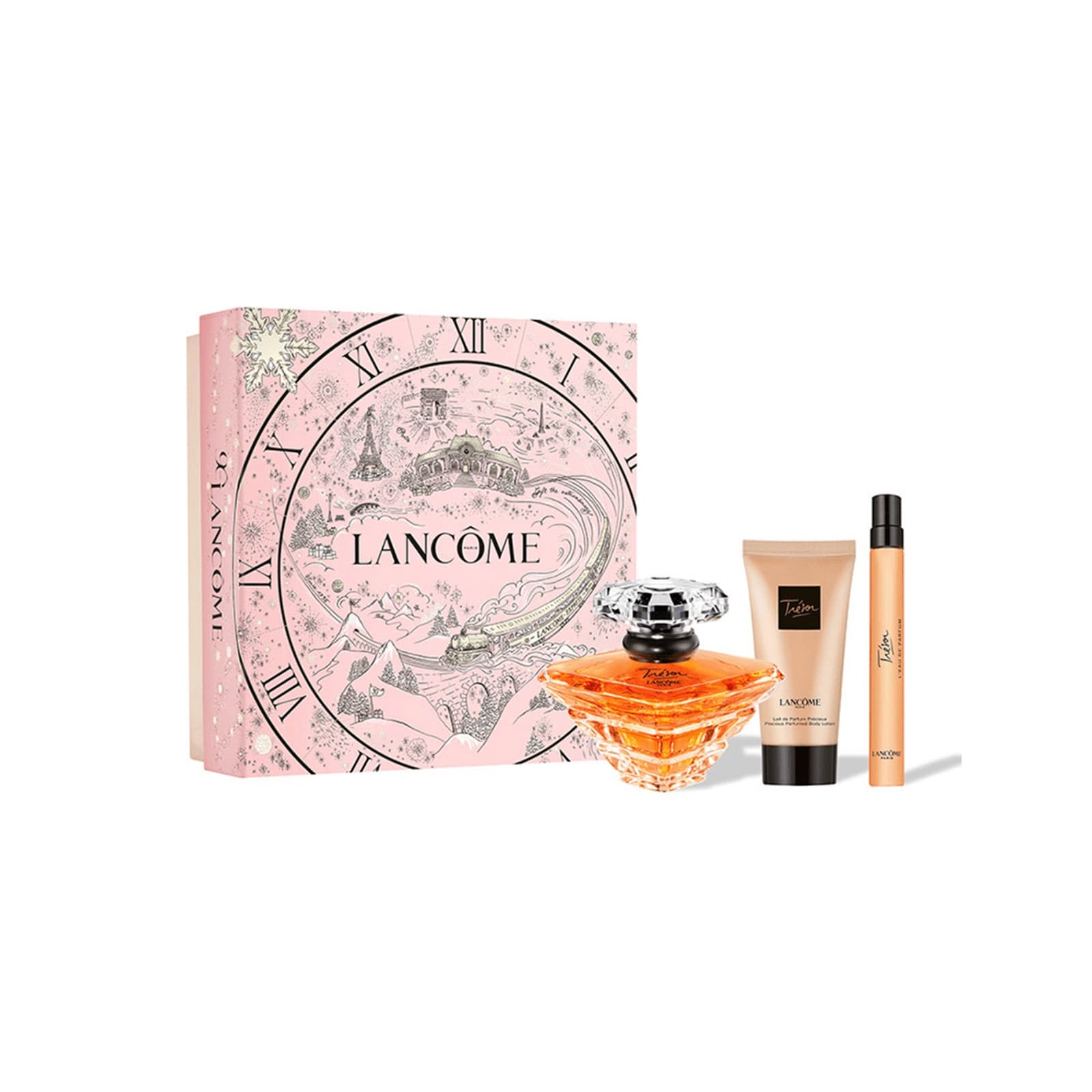 estuche lancome tresor+boddy loction+10ml decant