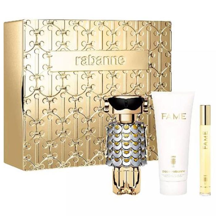 Set para Mujer Rabanne Fame EDP 80ml +10ml.+ Body Lotion  (caja metalica)