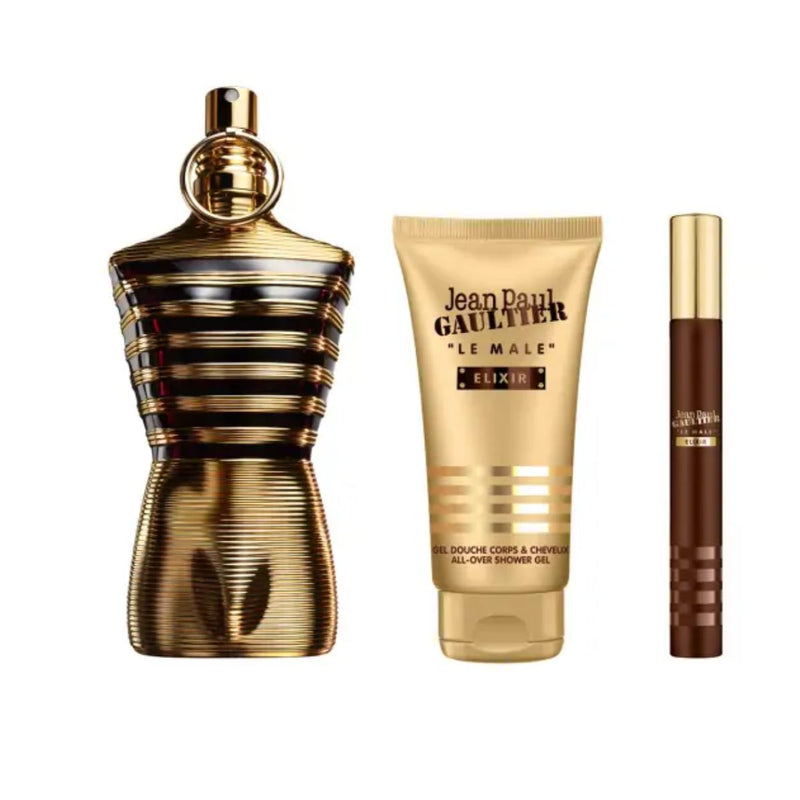 jean paul gaultier ESTUCHE LE MALE ELIXIR PARFUM 125 ml + Gel de ducha 75ml + Vial 10 ml.