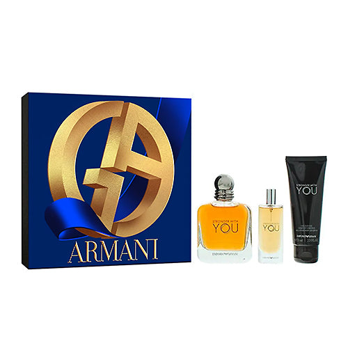 Estuche Emporio Armani Stronger With You Edt 100 ml + 15 ml + Gel 75 ml