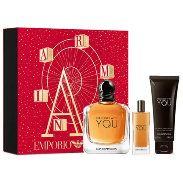 Estuche Emporio Armani Stronger With You Edt 100 ml + 15 ml + Gel 75 ml