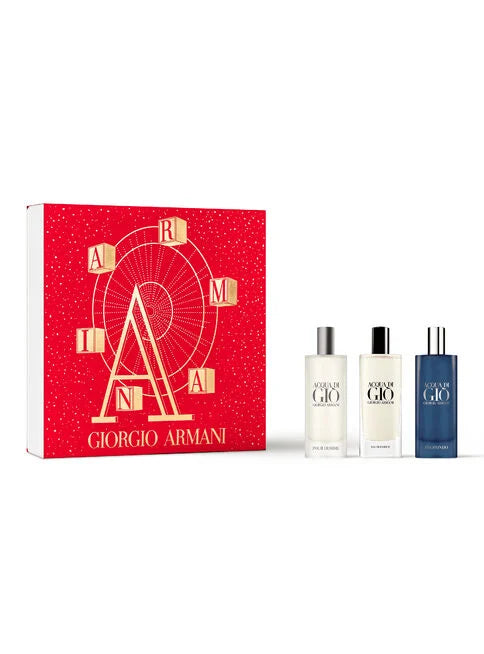 Set Perfume Acqua Di Gio EDP Hombre 15ml + EDP 15ml + Profondo 15ml